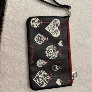 Brighton Black and Cream Heart Design Clutch